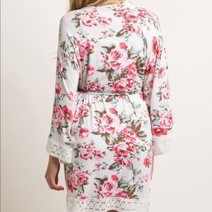 PinkBlush Maternity Lace Trim Delivery Robe